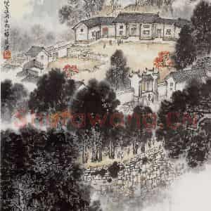 1965年 钱松岩《茅坪》国画综合作品图片鉴赏
