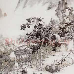 20世纪30年代后期 钱松岩《窗外芭蕉翠幔张》国画综合作品图片鉴赏