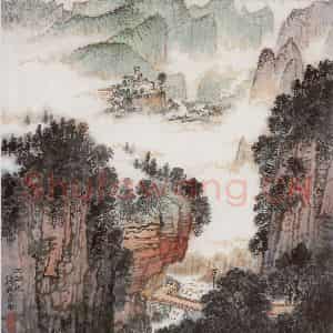 20世纪60年代初期 钱松岩《大柏地》国画综合作品图片鉴赏