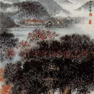 20世纪60年代 钱松岩《三湾》国画山水作品图片鉴赏
