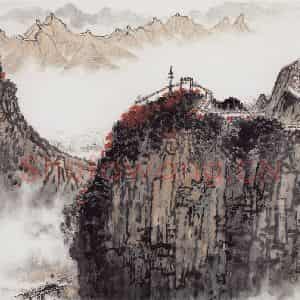 1972年 钱松岩《长城》国画山水作品图片鉴赏
