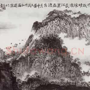 1984年 钱松岩《金陵壮观》国画山水作品图片鉴赏