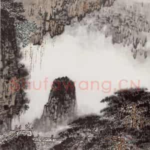1978年 钱松岩《善卷洞》国画山水作品图片鉴赏