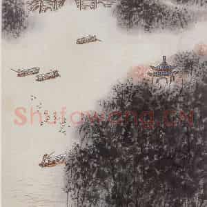 20世纪70年代后期 钱松岩《扬州瘦西湖》国画综合作品图片鉴赏
