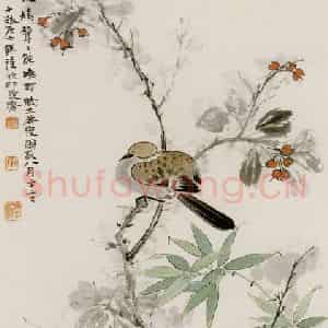1948年 程十发《临明人院本》国画花鸟作品图片鉴赏