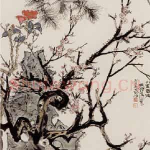 1978年 程十发《小园春满》国画花鸟作品图片鉴赏