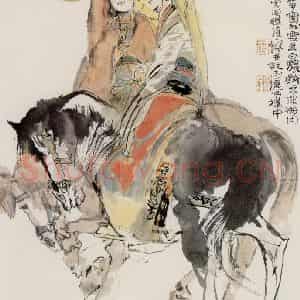 1979年 程十发《探梅图》国画人物作品图片鉴赏