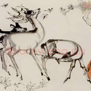 1980年 程十发《阆苑长春》国画人物作品图片鉴赏