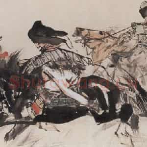 1962年 黄胄《奔腾急》国画综合作品图片鉴赏