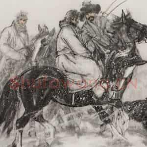 1962年 黄胄《巡逻》国画综合作品图片鉴赏