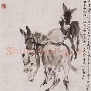 1964年 黄胄《三驴》国画花鸟作品图片鉴赏