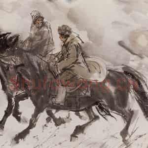 1952年 黄胄《出诊》国画综合作品图片鉴赏