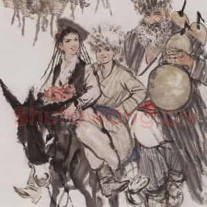 1959年 黄胄《赶集》国画人物作品图片鉴赏