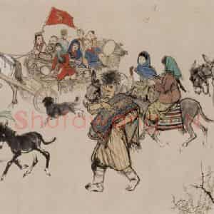 1959年 黄胄《载歌行》国画人物作品图片鉴赏