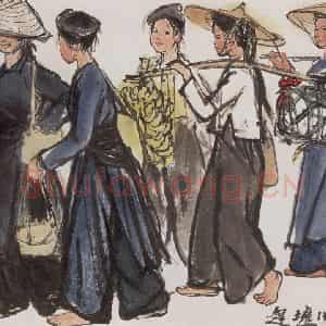 1960年 黄胄《赶墟》国画人物作品图片鉴赏