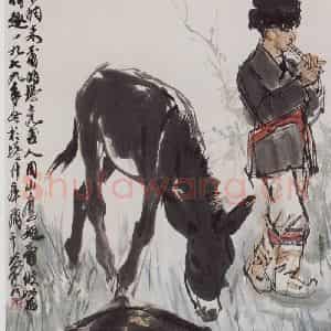 1979年 黄胄《鹰敌》国画综合作品图片鉴赏