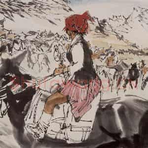 1979年 黄胄《牧马的柯尔克孜》国画人物作品图片鉴赏