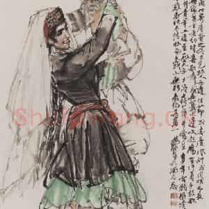 1979年 黄胄《塔吉克舞》国画人物作品图片鉴赏