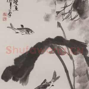 1975年 黄胄《八大山人笔意》国画综合作品图片鉴赏