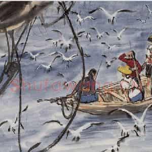 1974年 黄胄《西沙女民兵》国画人物作品图片鉴赏