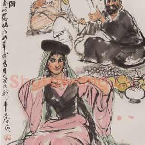 1973年 黄胄《于阗歌舞》国画人物作品图片鉴赏