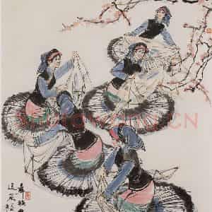 1976年 黄胄《彝族舞》国画人物作品图片鉴赏