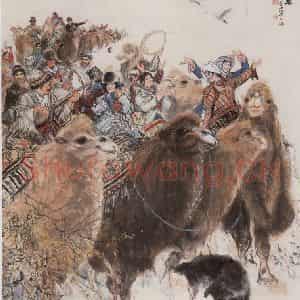 1976年 黄胄《广阔天地大有作为》国画人物作品图片鉴赏