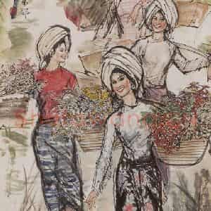 1976年 黄胄《采药》国画人物作品图片鉴赏