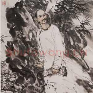 1973年 黄胄《曹雪芹造像》国画人物作品图片鉴赏