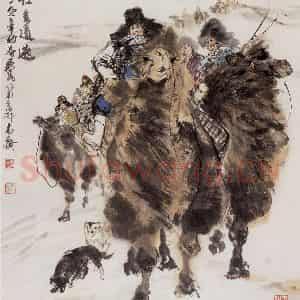 1977年 黄胄《任重道远》国画人物作品图片鉴赏