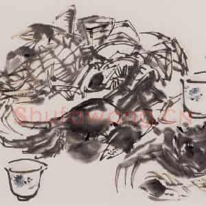 1981年 黄胄《螃蟹》国画花鸟作品图片鉴赏