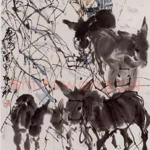 1980年 黄胄《赶驴》国画人物作品图片鉴赏