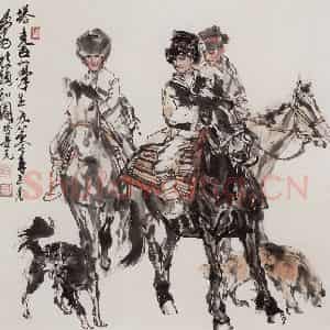 1980年 黄胄《塔吉克小学生》国画人物作品图片鉴赏