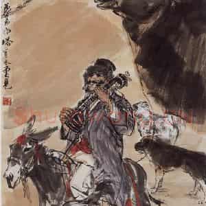 1982年 黄胄《大漠行》国画人物作品图片鉴赏