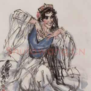 1985年 黄胄《维族舞》国画人物作品图片鉴赏