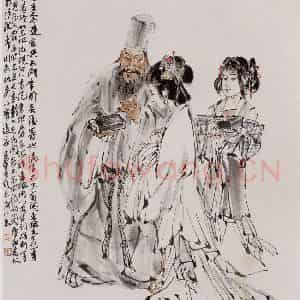 1983年 黄胄《东坡玩砚》国画人物作品图片鉴赏