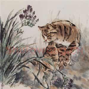 1985年 黄胄《窥视》国画综合作品图片鉴赏