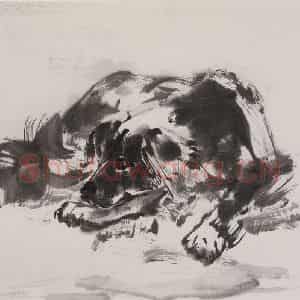 1984年 黄胄《卧犬》国画综合作品图片鉴赏