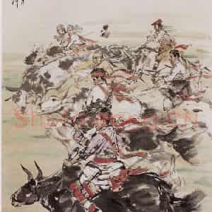 1983年 黄胄《赛牛》国画综合作品图片鉴赏