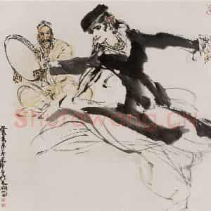 1983年 黄胄《于阗歌舞》国画人物作品图片鉴赏