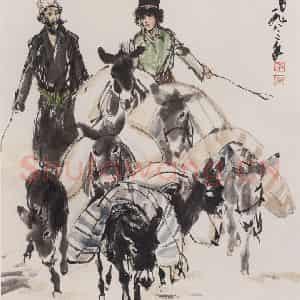 1983年 黄胄《赶驴》国画综合作品图片鉴赏
