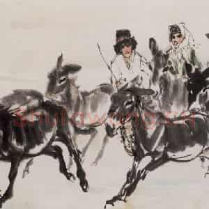 1983年 黄胄《赶驴》国画综合作品图片鉴赏