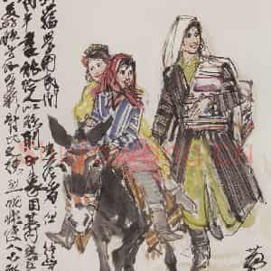 黄胄《赶集》国画综合作品图片鉴赏