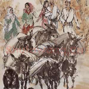 黄胄《秋》国画综合作品图片鉴赏