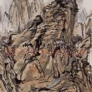 黄胄《山石》国画花鸟作品图片鉴赏