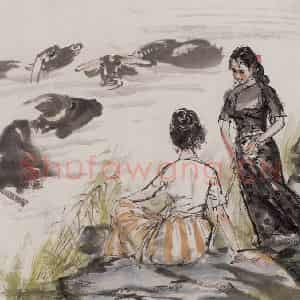 1988年 黄胄《放牛》国画综合作品图片鉴赏