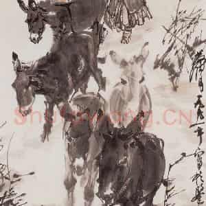 1991年 黄胄《赶驴》国画人物作品图片鉴赏