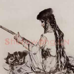1986年 黄胄《阿依吐拉》国画人物作品图片鉴赏