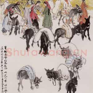 1963年 黄胄《丰收》国画综合作品图片鉴赏