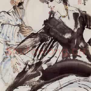 1980年 黄胄《于阗歌舞》国画人物作品图片鉴赏
